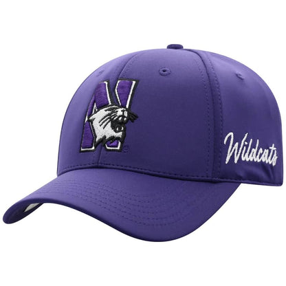 Northwestern University Wildcats Top Of The World Constructed Onefit Purple Performance Hat with N-Cat Design