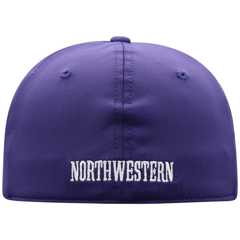 Northwestern University Wildcats Top Of The World Constructed Onefit Purple Performance Hat with N-Cat Design