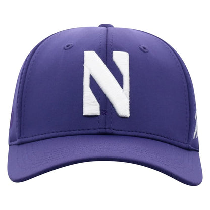 Northwestern University Wildcats Top Of The World Constructed Onefit Purple Performance Hat with Stylized N Design-Front 3