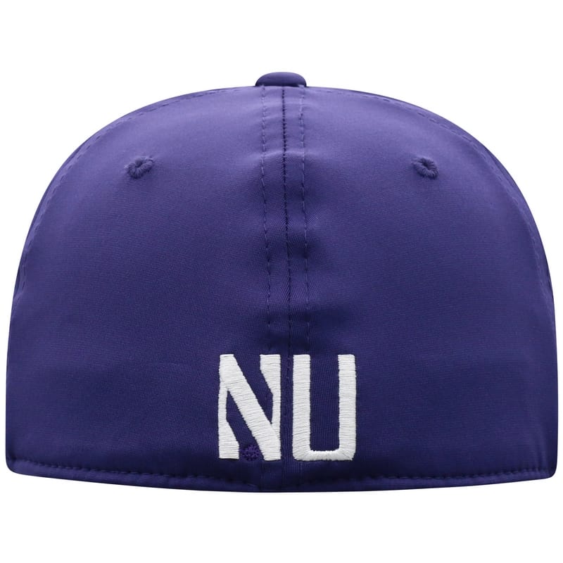 Northwestern University Wildcats Top Of The World Constructed Onefit Purple Performance Hat with Stylized N Design-Back