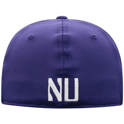 Northwestern University Wildcats Top Of The World Constructed Onefit Purple Performance Hat with Stylized N Design-Back