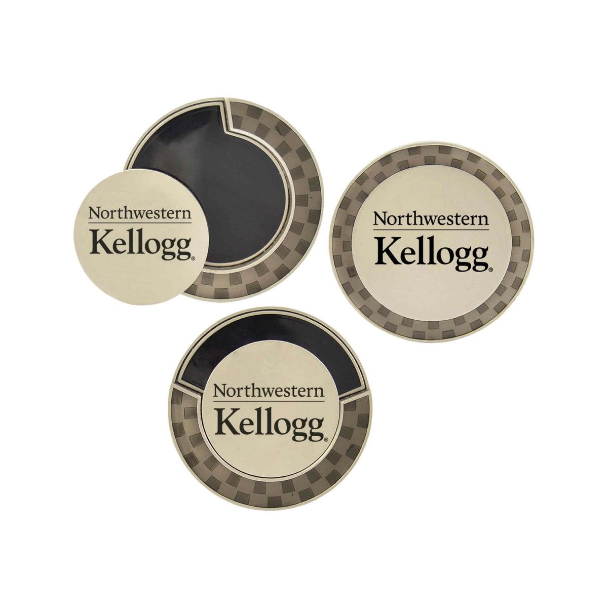 Northwestern I Kellogg Laser Engraved Poker Chip Golf Ball Markers (Dual Engraving)