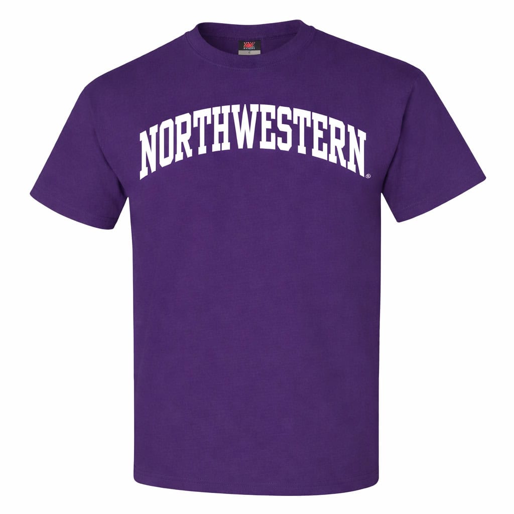 Northwestern University Wildcats Men's MV Purple Classic Tee with One Color Arch Design