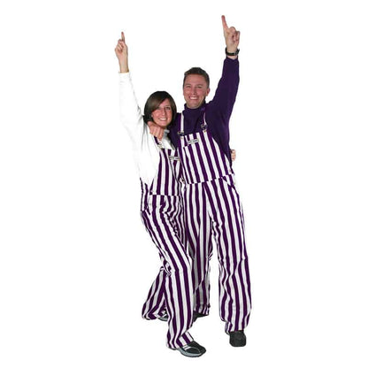 Purple/White Color Adult Game Bib Overalls