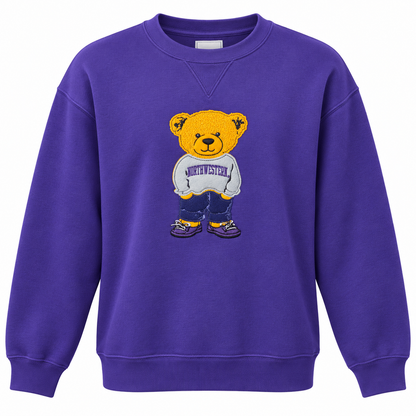 Northwestern University Wildcats Teddy Bear Crewneck Sweatshirt – Purple