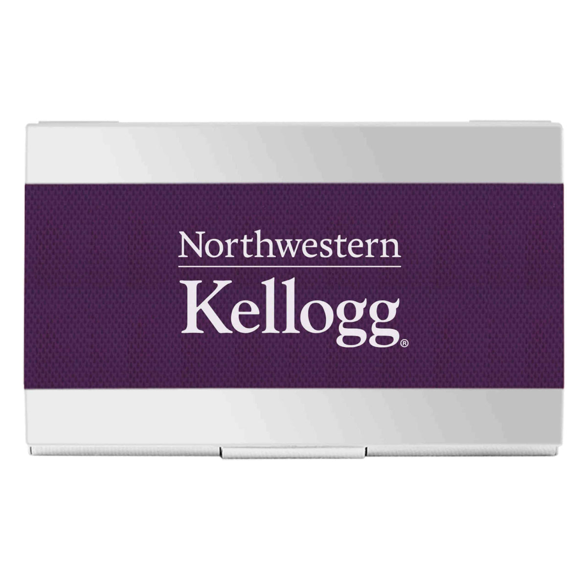 Northwestern University Wildcats Laser Engraved Purple Carbon Fiber Business Card Holder with Kellogg Design