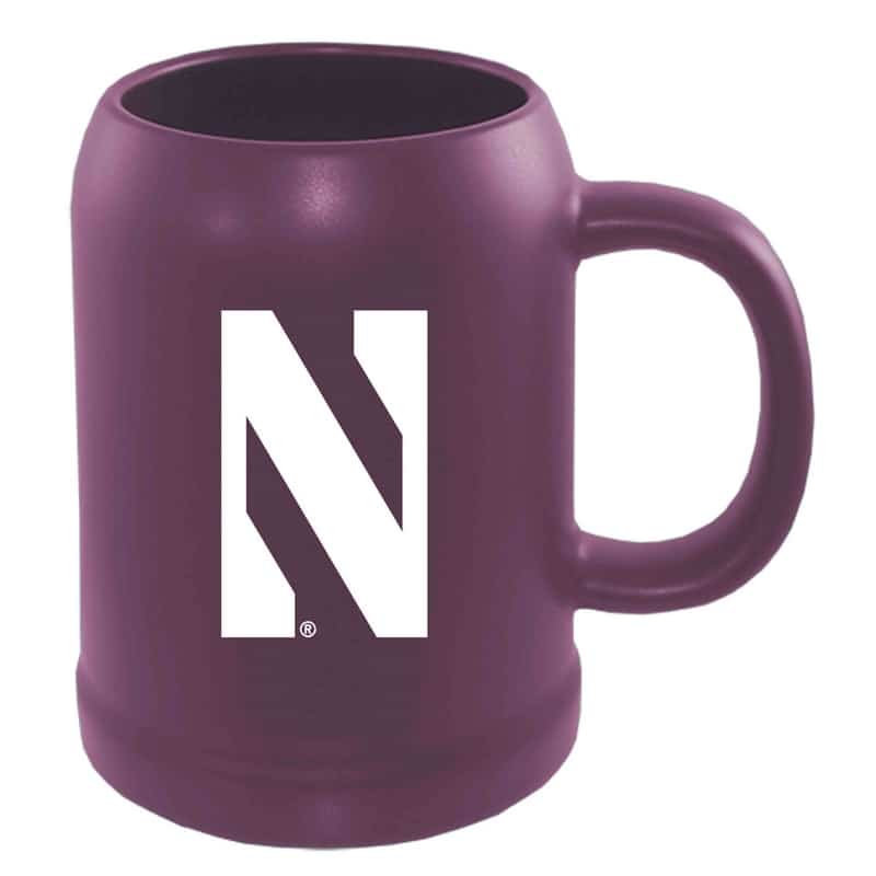 Northwestern University Wildcats 22 oz. Laser Engraved Purple Ceramic Stein With Stylized N Design
