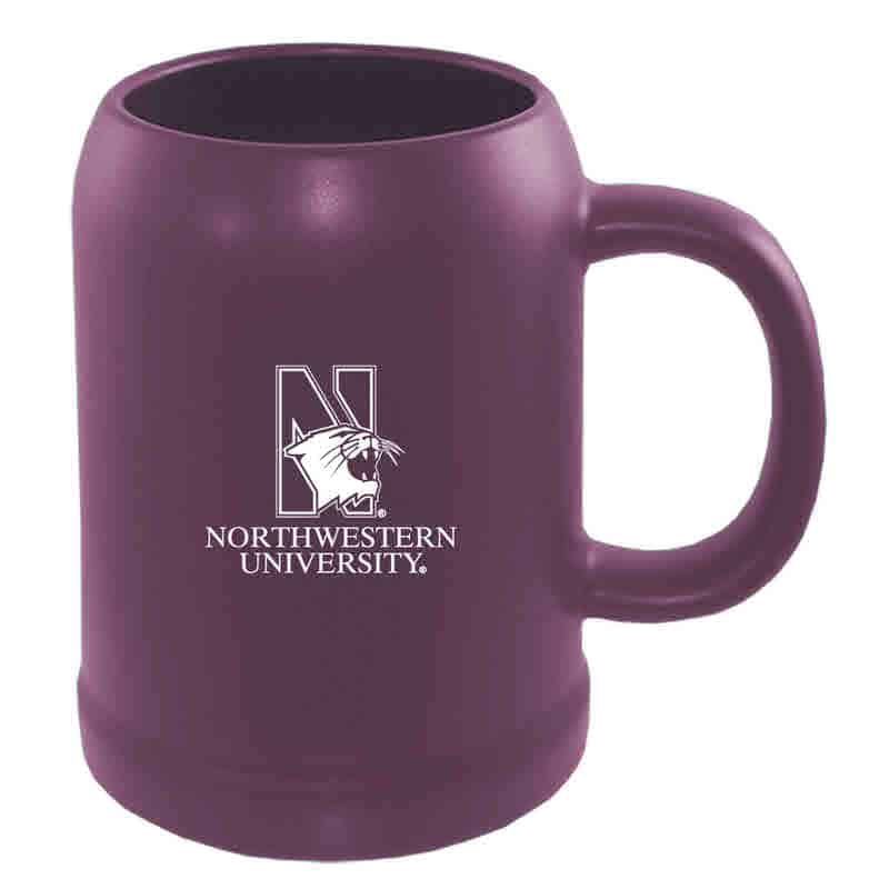 Northwestern University Wildcats 22 oz. Laser Engraved Purple Ceramic Stein With N-Cat Northwestern University Design