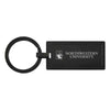 Northwestern University Wildcats Laser Engraved Black Rectangular Keychain with N-Cat & Northwestern University Design