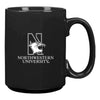 Northwestern University Wildcats 15 oz. Laser Engraved Black Ceramic Mug With N-Cat Design