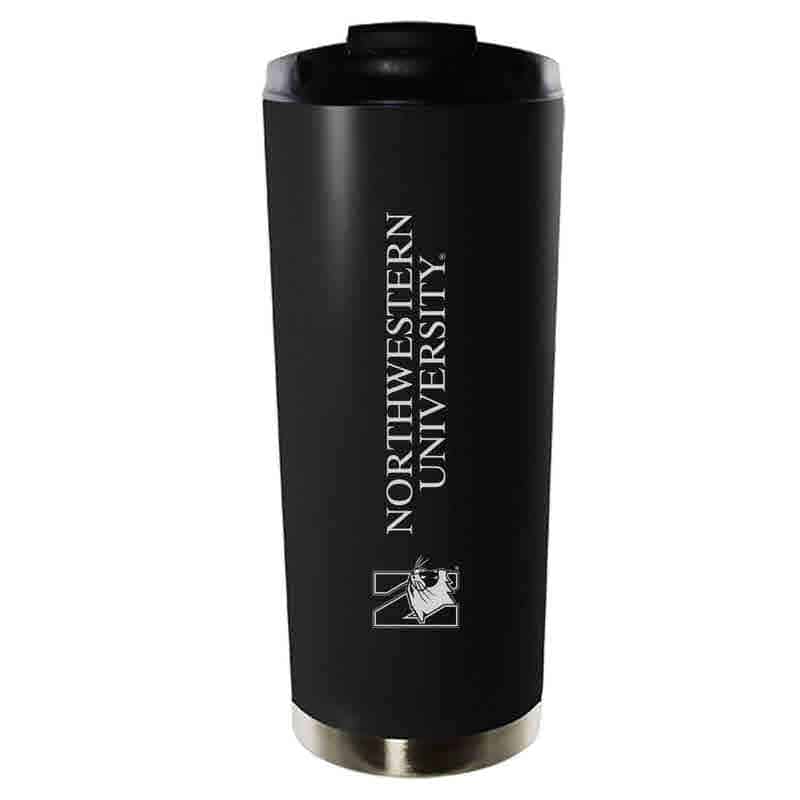 Northwestern University Wildcats 16 oz Laser Engraved Black Vacuum Insulated Travel Tumbler Mug