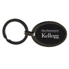 Northwestern University Wildcats Laser Engraved Black Silhouette Raised Plate Oval Key Chain with Kellogg Design
