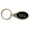 Northwestern University Wildcats Laser Engraved Oval Black/Silver Key Chain with Kellogg Design