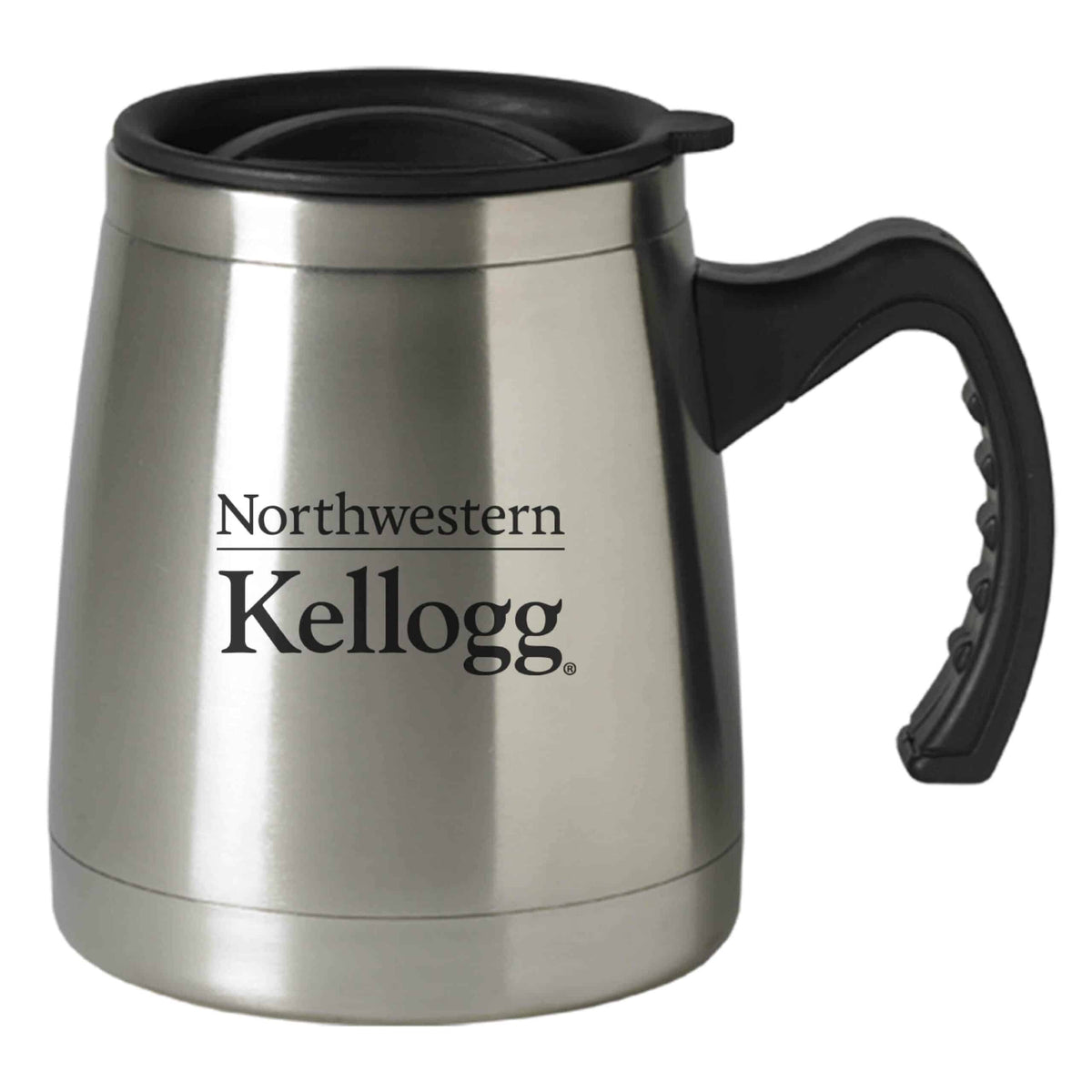 Northwestern Kellogg Laser Engraved Insulated Stainless Steel Silver Squat Mug with Handle