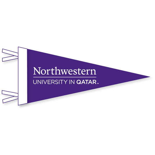 Northwestern University in Qatar Wool Felt Pennant Size Mini 4"X9"