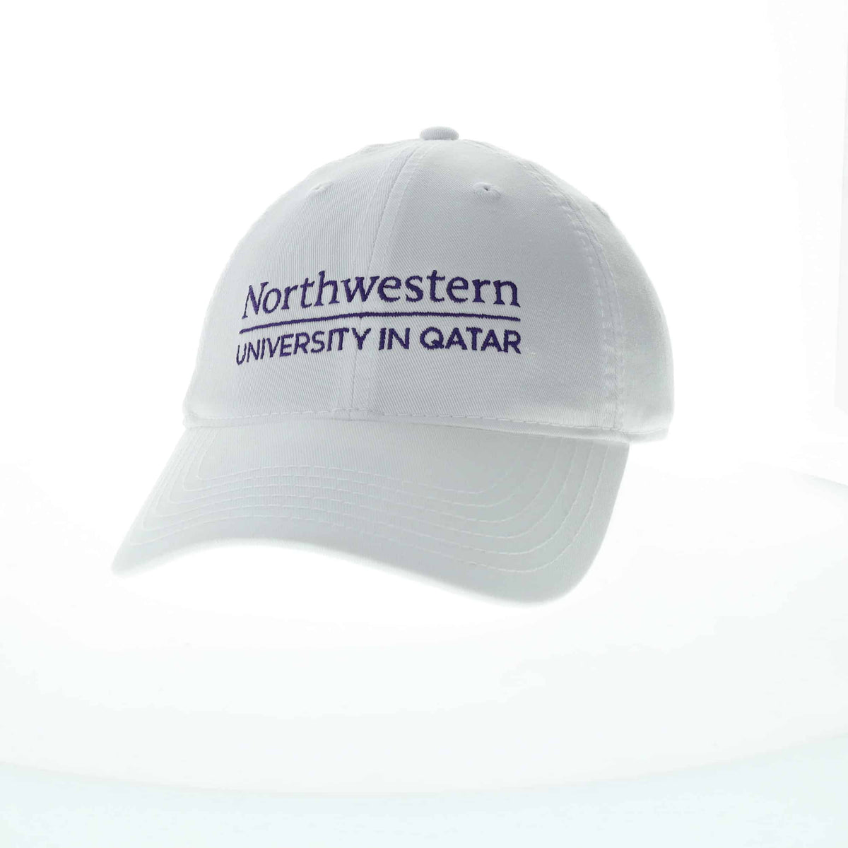 Northwestern University in Qatar Legacy Unconstructed Adjustable White Hat