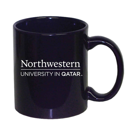Northwestern University Wildcats 11 oz. Purple Ceramic Coffee Mug with Northwestern University in Qatar Design