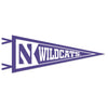 Northwestern University Wildcats Wool Felt Pennant with Stylized N & Wildcats (4"X9")