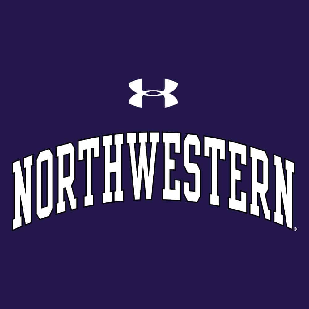 Northwestern University Wildcats Men’s Under Threadborne Ridge Purple Hooded Sweatshirt with Arch Northwestern Design