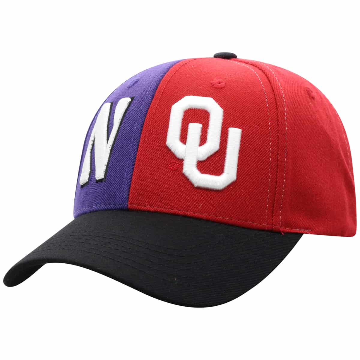 Northwestern University Wildcats House Divided Hat with Oklahoma Sooners-2