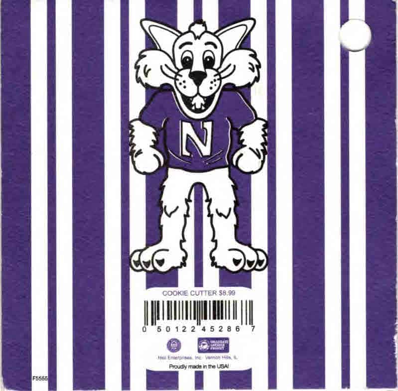 Northwestern University Wildcats N Shaped Cookie Cutter with Recipe Card