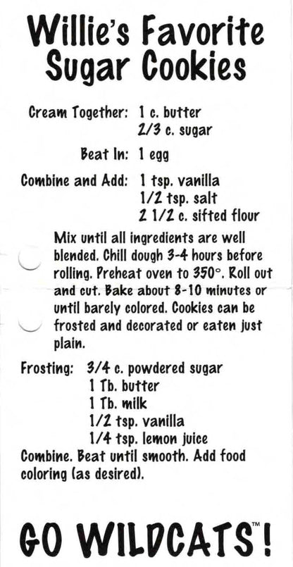 Northwestern University Wildcats N Shaped Cookie Cutter with Recipe Card