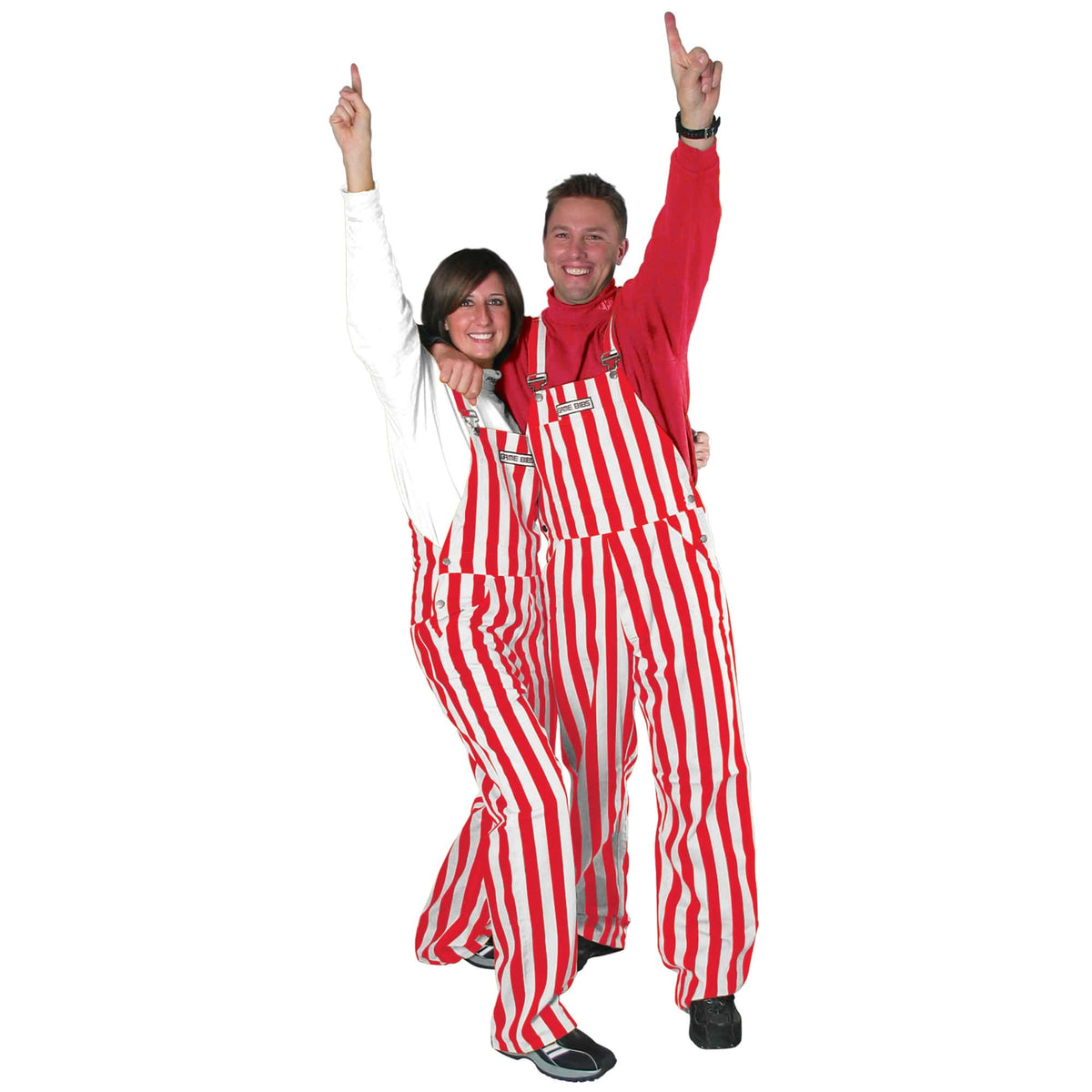 Red & White Adult Game Bib Overalls