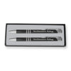 Northwestern I Kellogg Laser Engraved Black Aura Pen and Mechanical Pencil Set