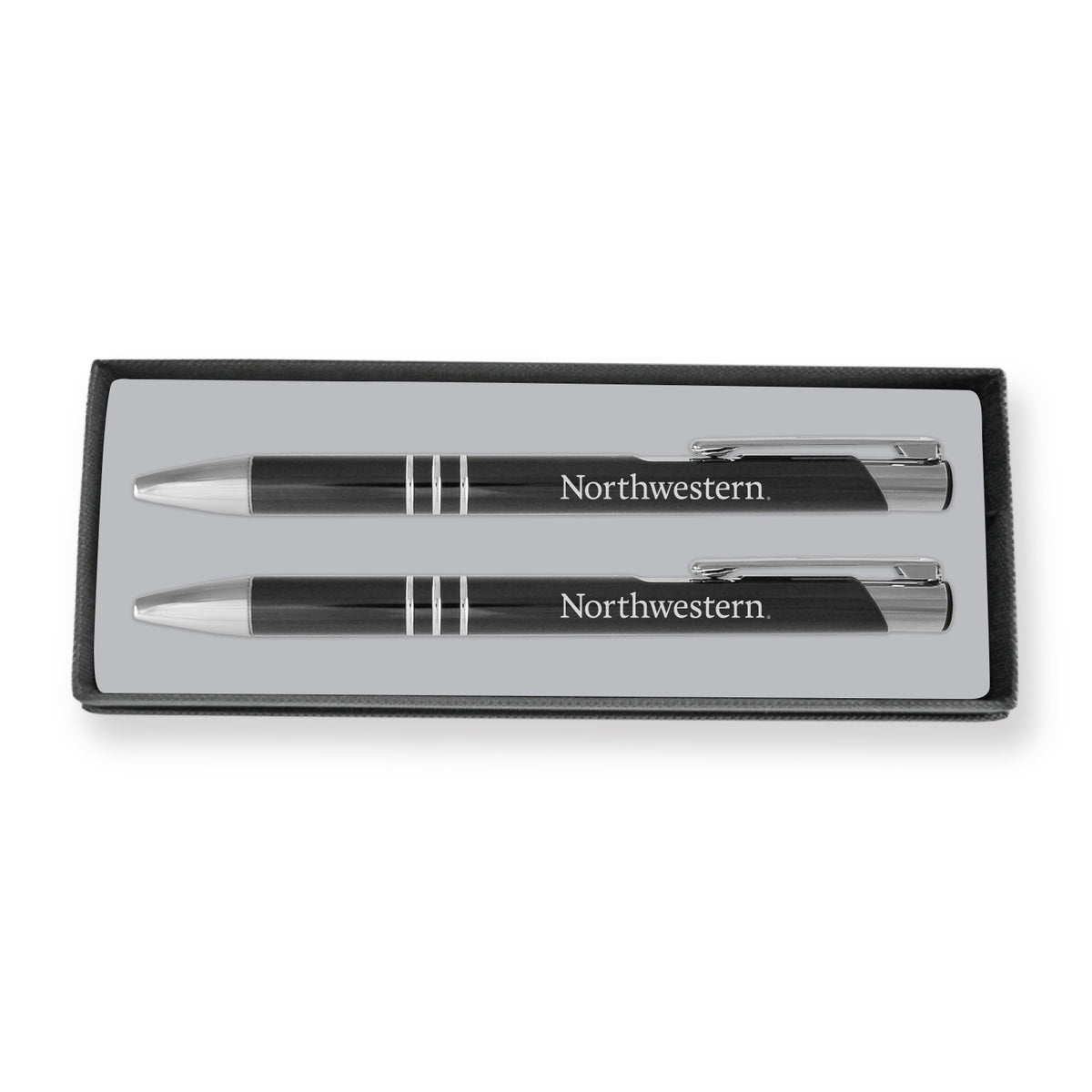 Northwestern University Wildcats Laser Engraved Black Aura Pen & Mechanical Pencil Set