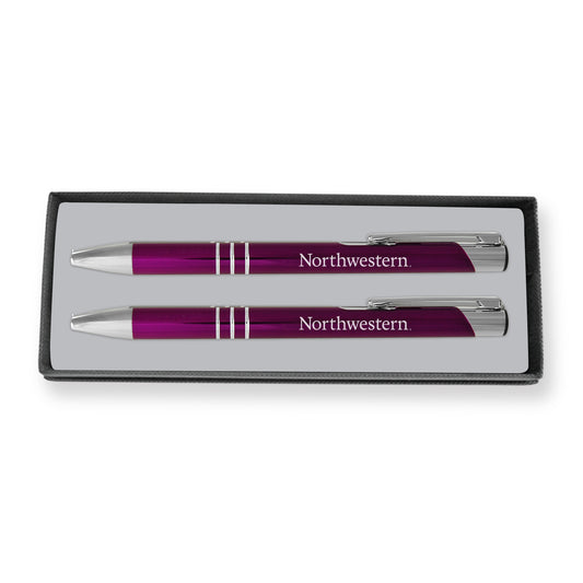 Northwestern University Wildcats Laser Engraved Purple Aura Pen & Mechanical Pencil Set