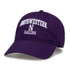 Northwestern University Wildcats Unconstructed Purple Cotton Twill Hat with Sailing Design