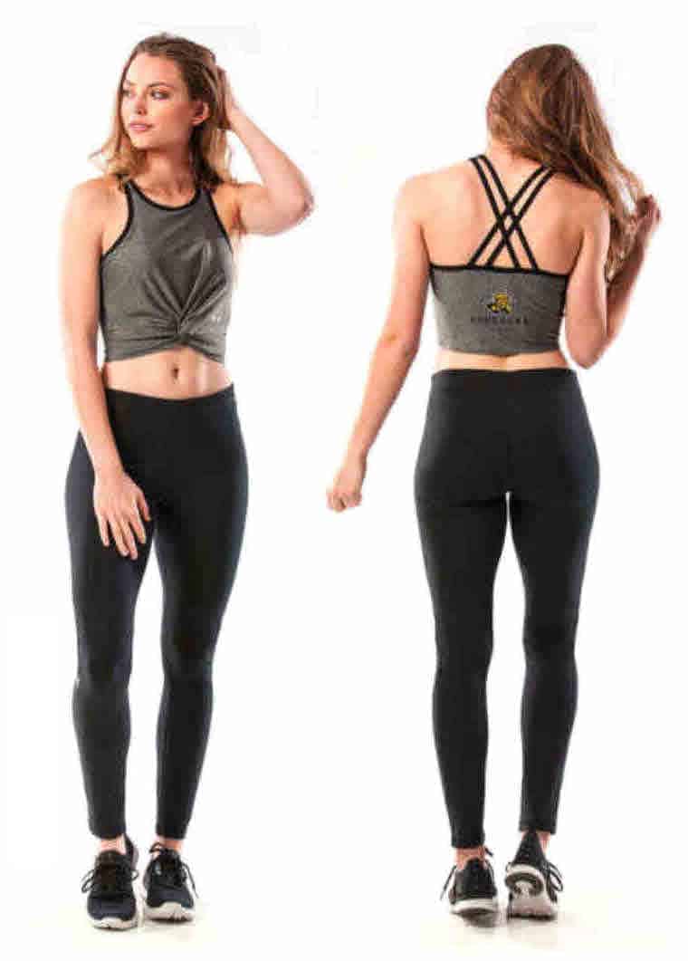 Northwestern University Wildcats Ladies Under Armour Grey Training Camp Bralette With Stylized N Design-3