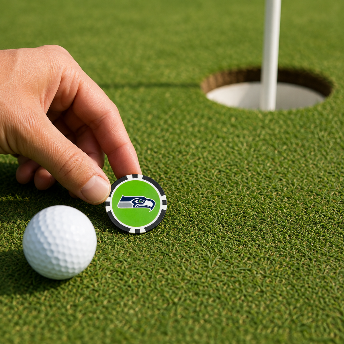 Seattle Seahawks Poker Chip Golf Ball Marker – NFL Golf Accessory