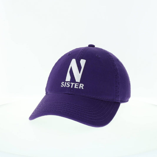 Northwestern University Wildcats Unconstructed Purple Cotton Twill Hat with N & Sister Design