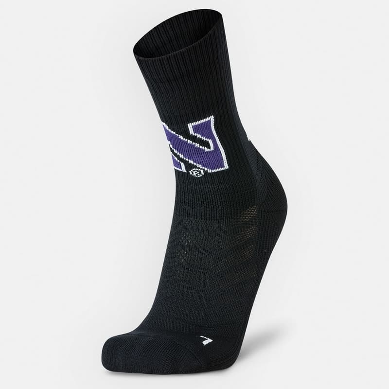 Northwestern University Wildcats Adult Under Armour Black Unrivaled Crew Sock-2
