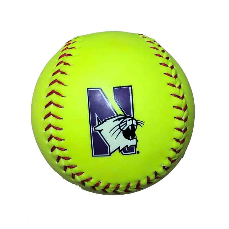 Northwestern Wildcats Regulation Softball Ball with N-cat Logo