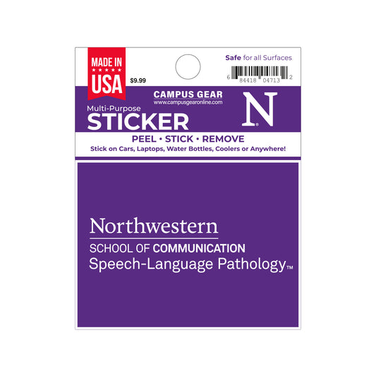 Northwestern University Speech-Language Pathology Full Color Outside Application 3"X4" Rectangular Multi-Purpose Sticker