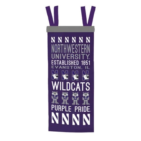 Northwestern University Wildcats Woven and Embroidered Vertical Wall Banner 8"X18"