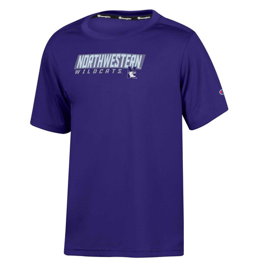 Northwestern University Wildcats Youth Purple Champion Short Sleeve Impact Tee