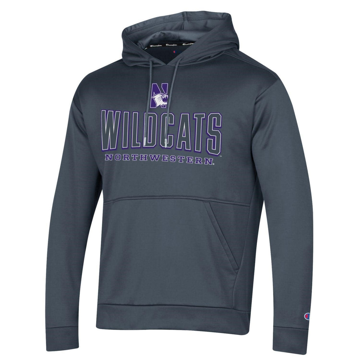 Northwestern University Wildcats Men's Champion GMC Charcoal Recycled Poly Fleece Hood
