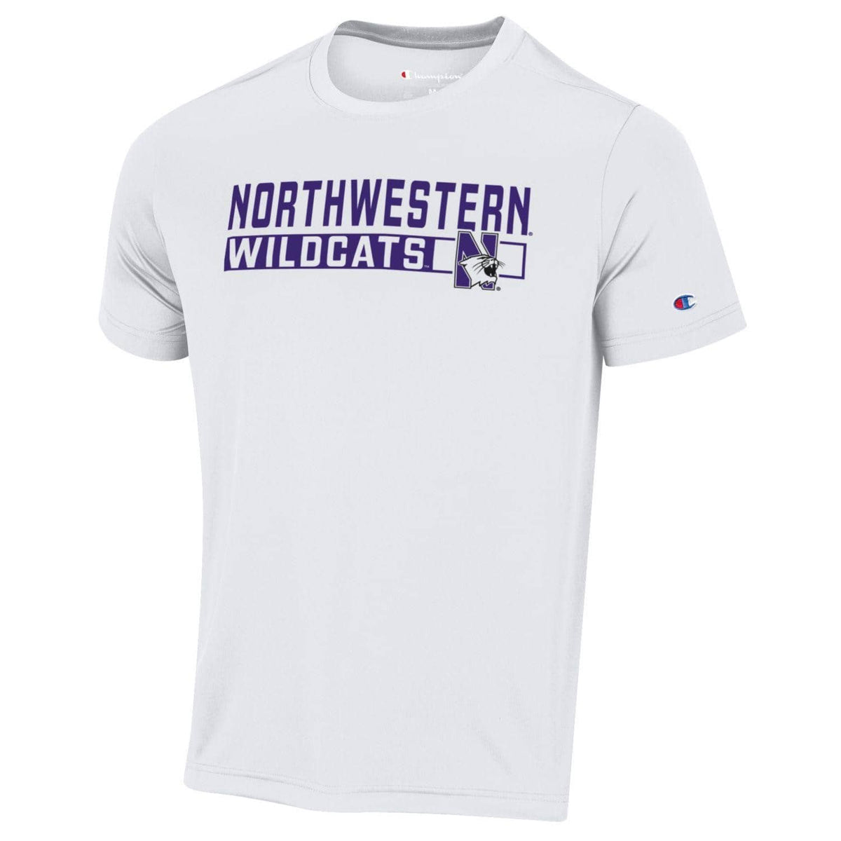 Northwestern University Wildcats Men's White Short Sleeve Impact Tee Shirt