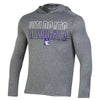 Northwestern University Wildcats Men's Slate Novelty Heathered Grey Impact Hooded Long Sleeve Tee