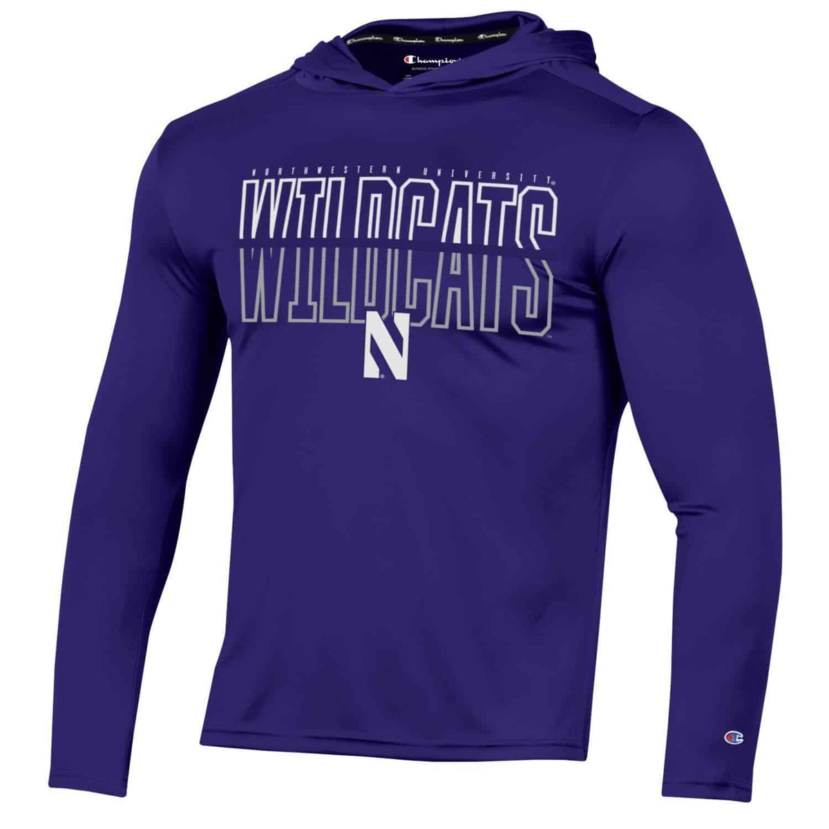 Northwestern University Wildcats Men's Purple Impact Hooded Long Sleeve Tee
