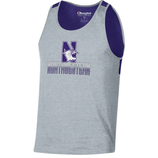 Northwestern University Wildcats Men's Purple/Grey Color Blocked Tank Top