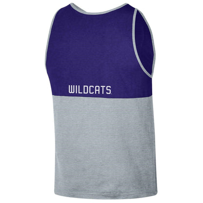 Northwestern University Wildcats Men's Purple/Grey Color Blocked Tank Top -Black