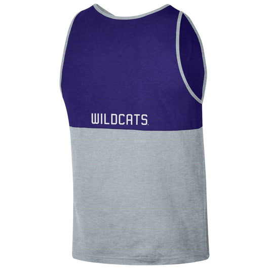 Northwestern University Wildcats Men's Purple/Grey Color Blocked Tank Top -Black