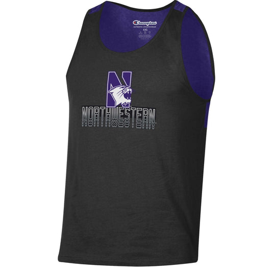 Northwestern University Wildcats Men's Purple/Black Color Blocked Tank Top