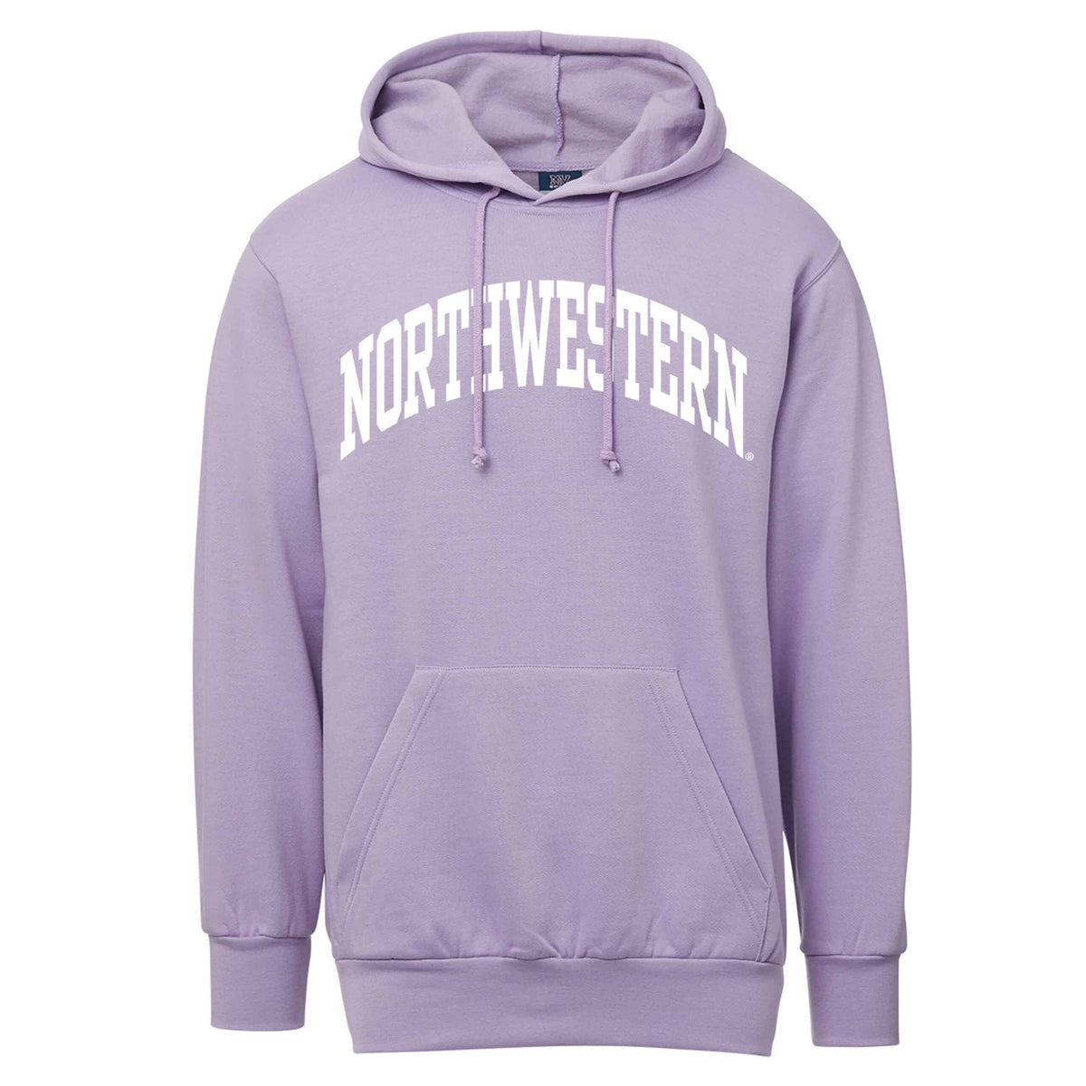 Northwestern University Wildcats Men's MV Fundamental Fleece Stardust (Lilac-Lavender) Hooded Sweatshirt with One Color Arch Design