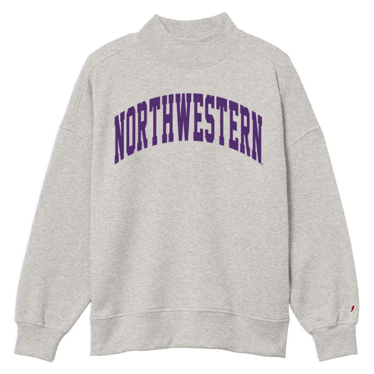 Northwestern University Wildcats Women's League Steel Grey Diana Mock Neck Sweatshirt