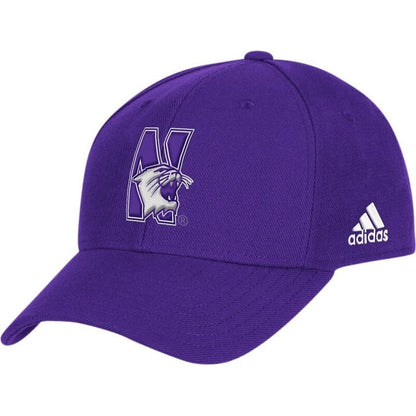 Northwestern University Wildcats Purple Constructed Flexfit Hat with N-Cat Design